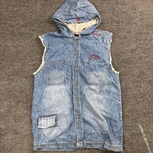 Vintage Bugle Boy‎ Jean Company Denim Hooded BBJC-77 RETRO Shirt Size M Cotton